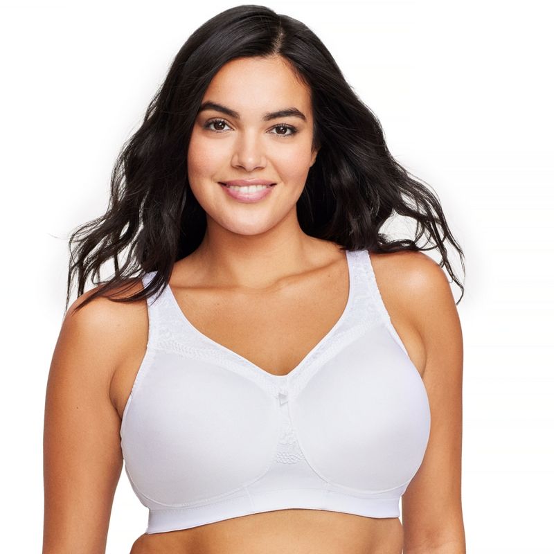 Glamorise Womens MagicLift Seamless Firm Support Wirefree Bra 1007 White, 1 of 5