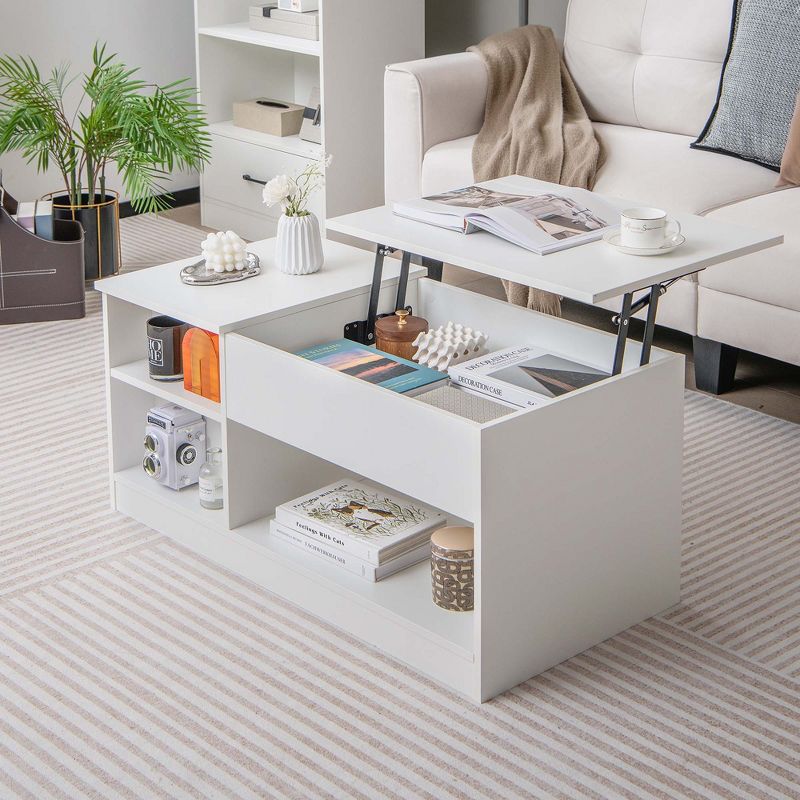 Costway Lift-Top Coffee Table Modern Cocktail Table with Lift Tabletop for Home Office, 3 of 11