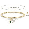Free bird Cross Birthstone Bracelet | Dainty 14K Gold Plated Cross Charm Bracelet | Stretchable Elastic Gold Beaded Bracelet - 2 of 4
