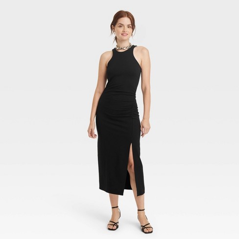 Women's Midi Slip Dress - A New Day™ Black XS