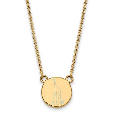Black Bow Jewelry 14k Yellow Gold Plated Sterling Silver Alpha Epsilon Phi Greek Life Necklace 18 Inch