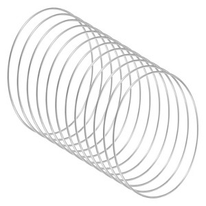 Unique Bargains Metal Electroplating Macrame Crafting Crafts Hoop 12 Pcs - 1 of 4