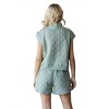 Women's Textured Half Zip Pullover Top - entro - 3 of 4