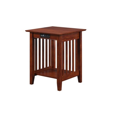 Printer Stand Classic Mission USB Charger Walnut - Atlantic Furniture