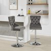 Grungis PU Leather Swivel Bar Stools Set of 2,Counter Stools with Tufted Back,Kitchen Chairs for Kitchen Island,Home Pub - 2 of 4