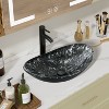 ELECWISH Bathroom Artistic Tempered Glass Vessel Sink with Faucet and Pop-up Drain - 2 of 4