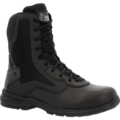 Men's Rocky Cadet 8" Black Side Zip Public Service Boot
