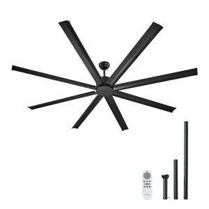 VEVOR 84 In Ceiling Fan without Light, 6-Speed Remote Control, Aluminum 8-Blade, Reversible DC Motor, Modern Low Profile Flush Mount Exterior Fan - 1 of 4