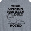 Women's - Garfield - Your Opinion Has Been Duly Noted Graphic Racerback Tank - 2 of 4