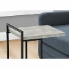 Monarch Specialties Accent Table C-Shaped End Side Snack Living Room Bedroom Metal Laminate Grey Black Contemporary Modern - 3 of 4