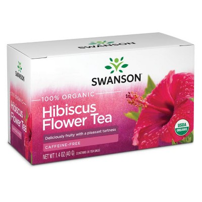 Swanson 100% Organic Hibiscus Flower Tea 20 Bags
