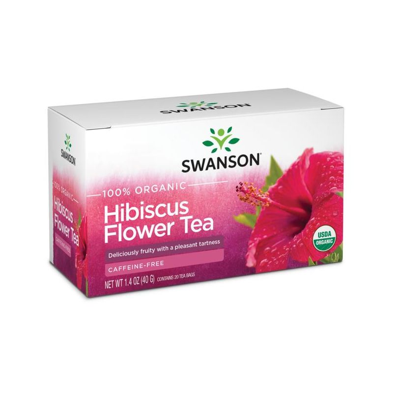 Swanson 100% Organic Hibiscus Flower Tea 20 Bags, 1 of 3