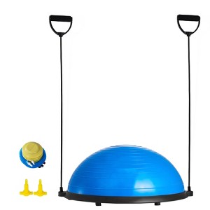 VEVOR Half Exercise Ball Trainer, 23 inch Balance Ball Trainer, 660lbs Capacity Stability Ball, Yoga Ball with Resistance Bands & Foot Pump - 1 of 4