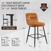 Arceso Double-Layer Upholstered Bar Stools Set of 4, 24 Inch  Armless Faux Leather Barstools Chairs with Back and Footrest, Whiskey Brown - 2 of 4
