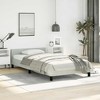 Bed Frame With Headboard Light Grey Velvet, Plywood, Engineered Wood - 3 of 4