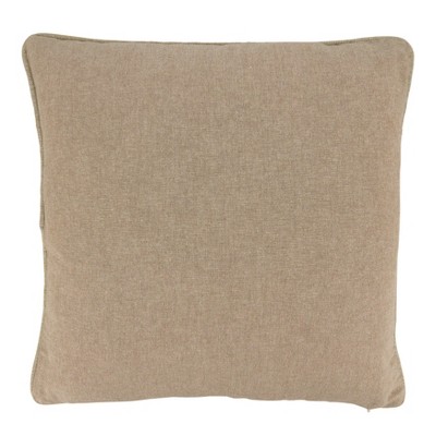 Natural Embroidered Snowflake Square Poly-Filled Pillow, 18"