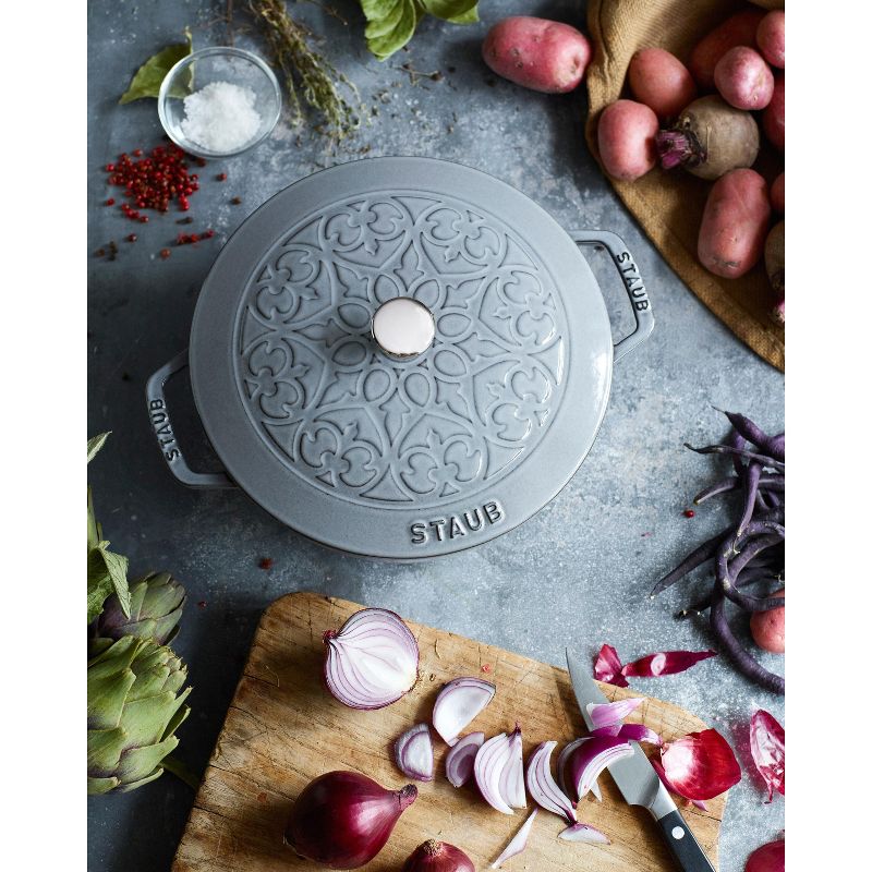 STAUB Cast Iron 3.75-qt Essential French Oven with Lilly Lid, 4 of 6