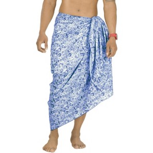 LA LEELA Men's Sarong Cover Ups Wraps Swim Beach One Size Dodger Geometric - 1 of 4