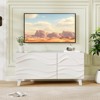Costway 38" TV Stand for 44-Inch TV with DrawersEngraved Media Console Cabinet White - 4 of 4