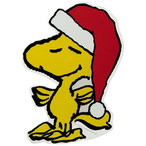 Northlight 7" Peanuts Woodstock in Santa Hat Christmas Window Cling Decoration - 1 of 4