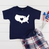 The Juniper Shop USA Heart Outline Toddler Short Sleeve Tee - 2 of 2