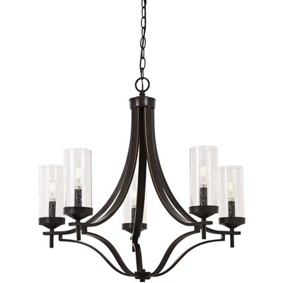 Minka Lavery Elyton 26" Wide Downtown Bronze 5-Light Chandelier