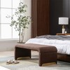 43.31"New Boucle Fabric Loveseat Ottoman Footstool Bedroom Bench Shoe Bench With Gold Metal Legs,Ivory - 2 of 4