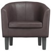 vidaXL Modern Tub Chair - Stylish Faux Leather Lounge Seat for Living Room, Home Office, or Bedroom - Brown - 3 of 4