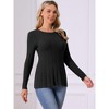 INSPIRE CHIC Women's Long Sleeve Crew Neck Stretch Peplum Hem Knit Casual Sweater - 2 of 4