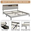 DOMETOUR Queen Bed Frame w/ Storage, Adjustable Headboard & Charging Station, Solid, No Box Spring, Noise-Free, Easy Assembly, Gray - 3 of 4