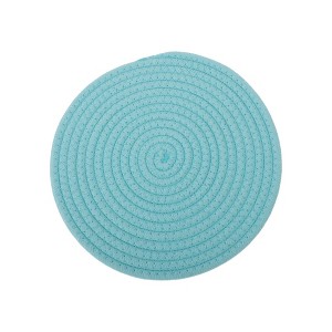 Unique Bargains Trivet Round Rope Woven Mat Cotton Non-woven Fabric 8.66"x8.66"x0.31" - 1 of 3