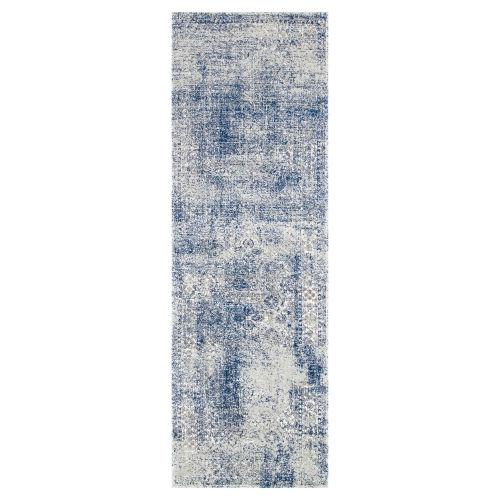 2'8inx8' Runner Vintage Willena Area Rug Blue- nuLOOM