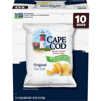 Cape Cod Potato Chips Original Less Fat Kettle Chips 1oz Snack s - 10ct