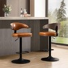 Art Leon Bentwood and Faux Leather Swivel Barstool with Adjustable Height - 2 of 4
