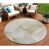 HomeRoots 8' Beige And Taupe Round Abstract Washable Indoor Outdoor Area Rug - 2 of 4