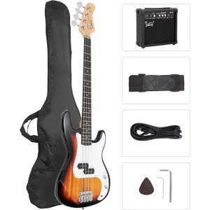 GLARRY Full Size Electric Bass Guitar with 20W AMP, 4 String Beginner Starter Kit with Accessories including Cable, Strap, Bag for Kids and Adults - 1 of 4