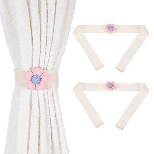 Unique Bargains Cute Flower Fashion Elegant Design Handmade Curtain Tiebacks 2 Pcs - 1 of 4