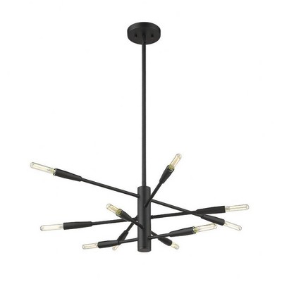 Matte Black 10-Light Steel Abstract Chandelier