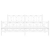 vidaXL King Metal Bed Frame with Headboard & Footboard, White, Steel, 81.5x78x35.4 Product Subtitle 50:Storage Space Breathable Support - 3 of 4