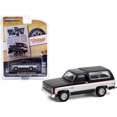 1981 Chevrolet K5 Blazer Black "The Big Shift For '81" "Vintage Ad Cars" Series 4 1/64 Diecast Model Car by Greenlight