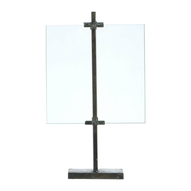 10&#34;x10&#34; Adjustable Metal Stand and Glass Floating Single Photo Frame Black - Storied Home, 6 of 10