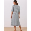 cheibear Women's Front Zipper with Pockets Maternity Long Sleep Robes - 3 of 4