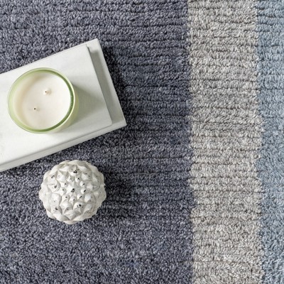 Gray Colorblocked Handmade Wool 8' x 10' Area Rug