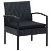 vidaXL 4 Piece Patio Lounge Set with Cushions Poly Rattan Black - 4 of 4