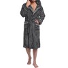 PAVILIA Mens Robe, Hooded Soft Bathrobe for Men, Fleece Plush Warm Shawl Collar Hood Pockets for Bath Shower Spa - 4 of 4