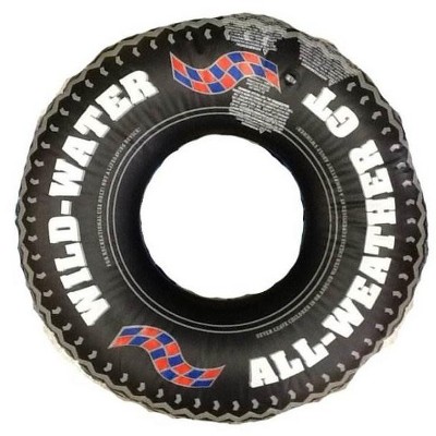 Swimline 36" Inflatable Pool River Lake Floating Black Tire Tube + Electric Pump