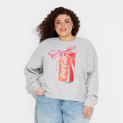 Women's Coca-Cola Bow Graphic Sweatshirt - Gray 2X