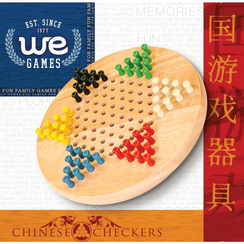 WE Games Chinese Checkers with Pegs - Solid Wood Travel Size - 7 in., 4 of 5