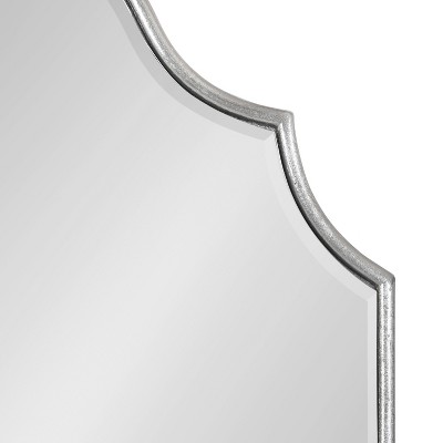Leanna Silver Arched Wall Mirror with Scalloped Edges
