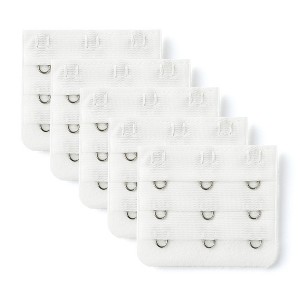 Allegra K Women's 3 Hook 3 Row Stretchy Bra Strap Extenders Hooks Bra Band - 1 of 3